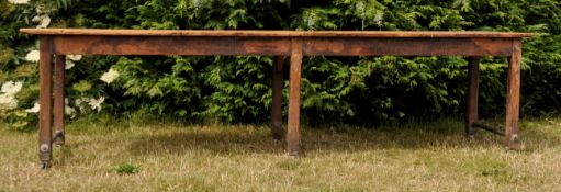 LARGE LATE 19TH CENTURY VICTORIAN PINE REFECTORY TABLE