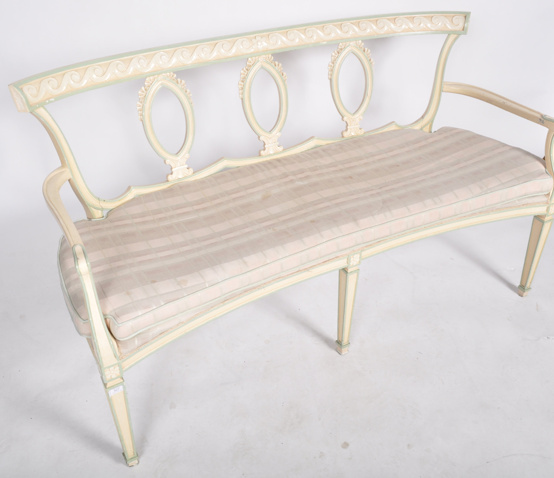 MID CENTURY FRENCH INFLUENCED TWO SEATER SALON SOFA - Image 3 of 5