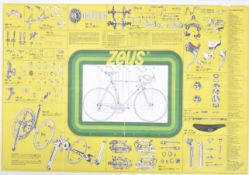 VINTAGE BICYCLES AND SPARES - A REPRODUCTION ZEUS ADVERTISEMENT POSTER.