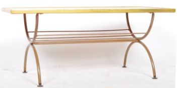 DENMOR OF LONDON - MID CENTURY METAL AND GLASS COFFEE TABLE
