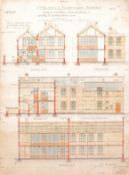 EDWARDIAN HAND DRAWN IN INK ARCHITECTURAL PLANS