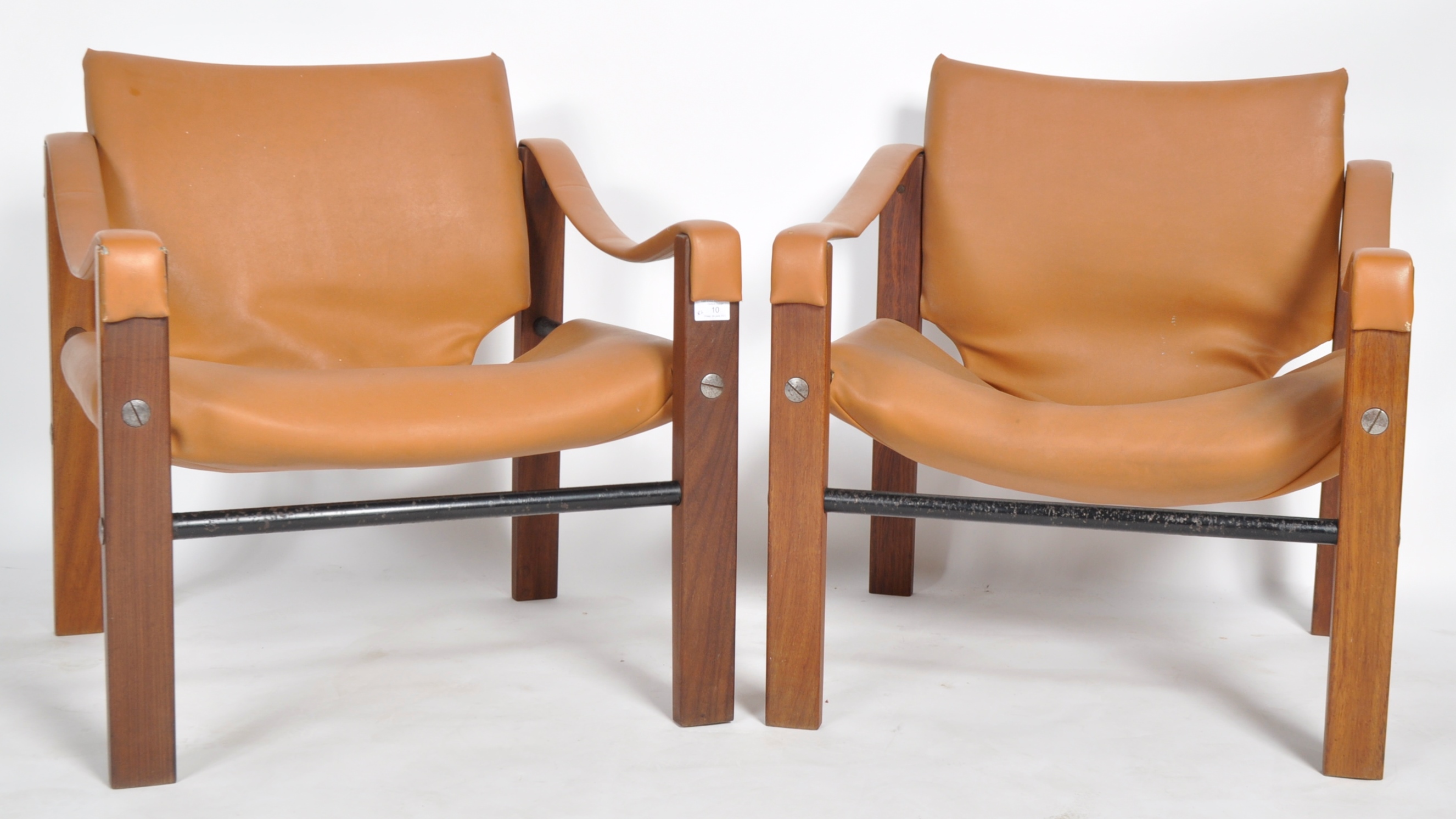 MAURICE BURKE FOR ARKANA - MATCHING PAIR OF SAFARI ARMCHAIRS