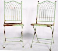MATCHING PAIR OF VINTAGE FRENCH FOLDING CAFE / GARDEN CHAIRS