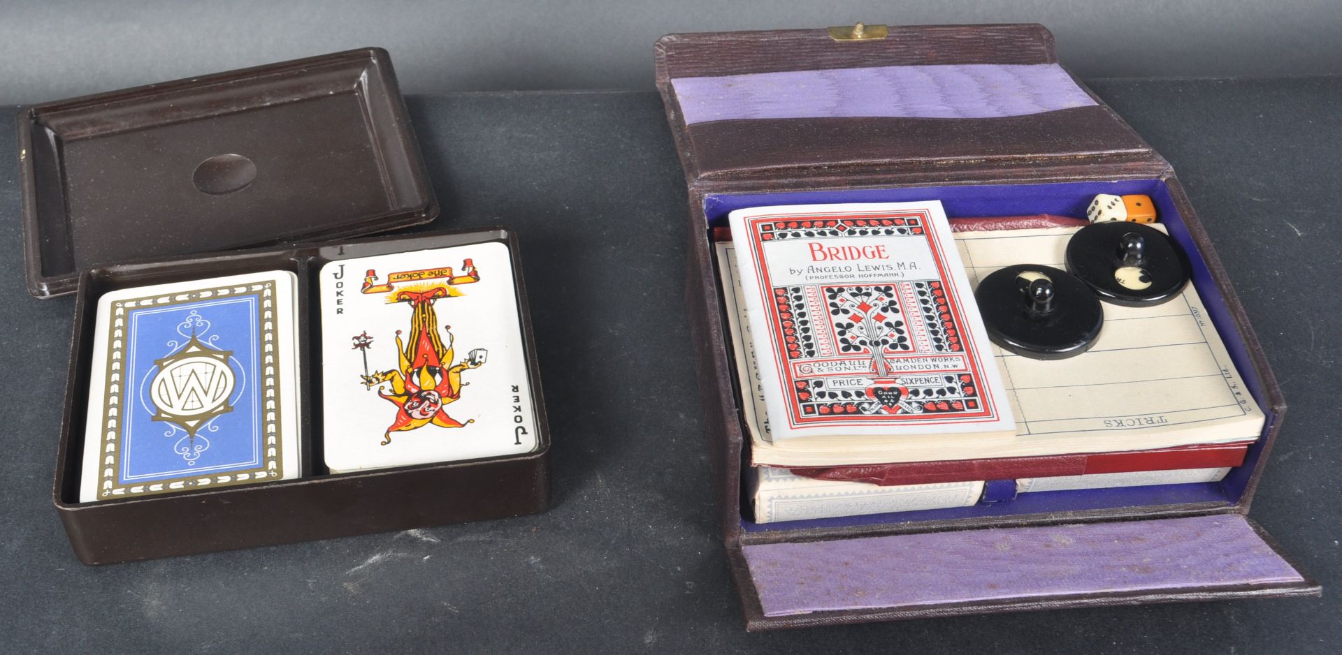 ART DECO BAKELITE CASED PLAYING CARDS AND BRIDGE SET - Bild 2 aus 4