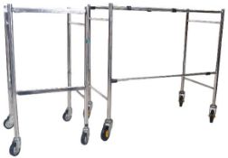 TWO VINTAGE MEDICAL SUPPLIES TWO TIER TROLLEYS