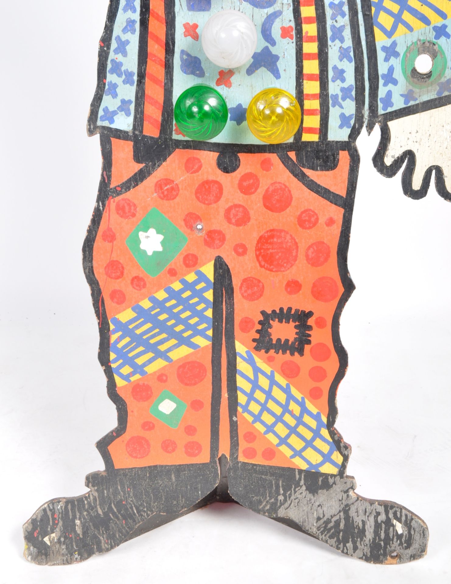 VINTAGE HAND PAINTED FAIRGROUND WOODEN CLOWN DISPLAY - Bild 4 aus 4