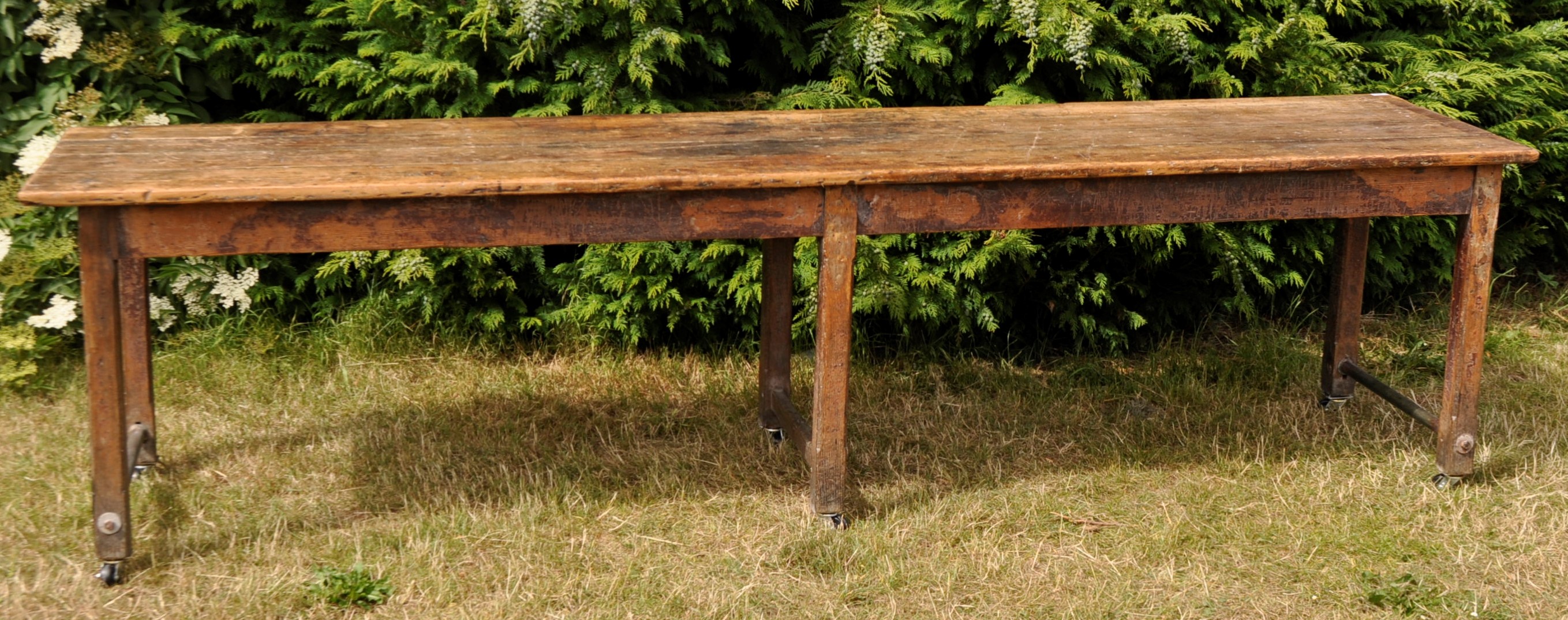 LARGE LATE 19TH CENTURY VICTORIAN PINE REFECTORY TABLE - Image 2 of 7