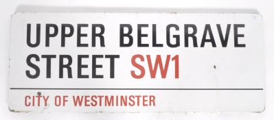 UPPER BELGRAVE - ENAMEL LONDON STREET / ROAD SIGN
