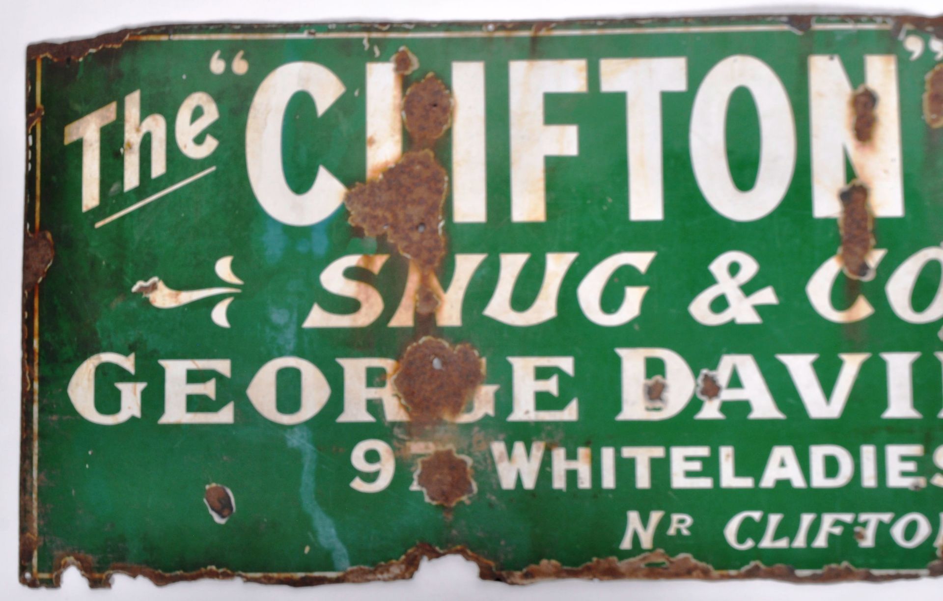 ENAMEL ADVERTISING SIGN - "THE CLIFTON TEA ROOMS" - Image 2 of 4