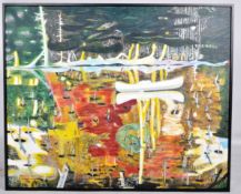 AFTER PETER DOIG - SWAMPED 1990 - LARGE MIXED MEDIA ON CANVAS