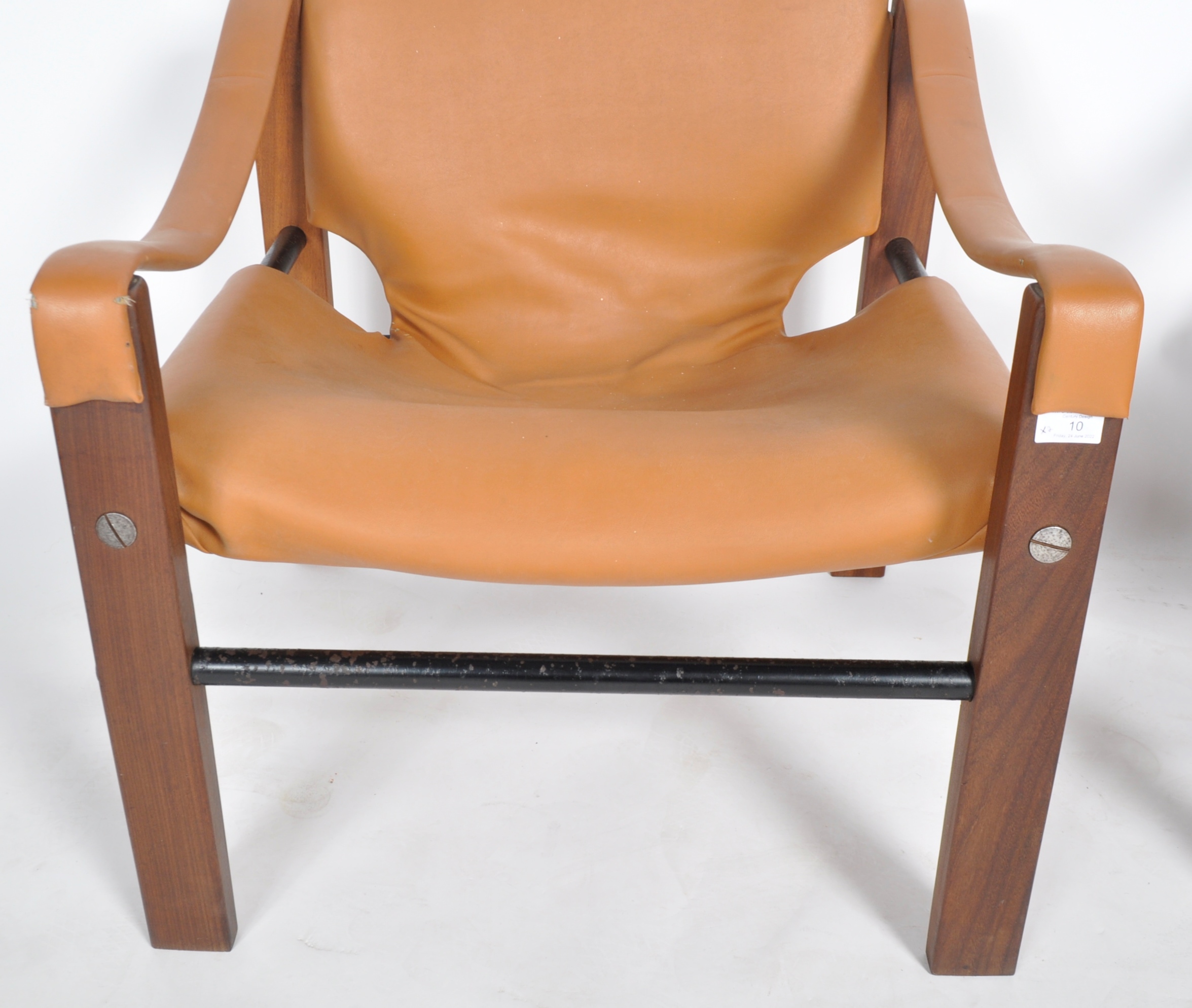 MAURICE BURKE FOR ARKANA - MATCHING PAIR OF SAFARI ARMCHAIRS - Image 5 of 7