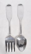 LARGE 20TH CENTURY SPOON AND FORK