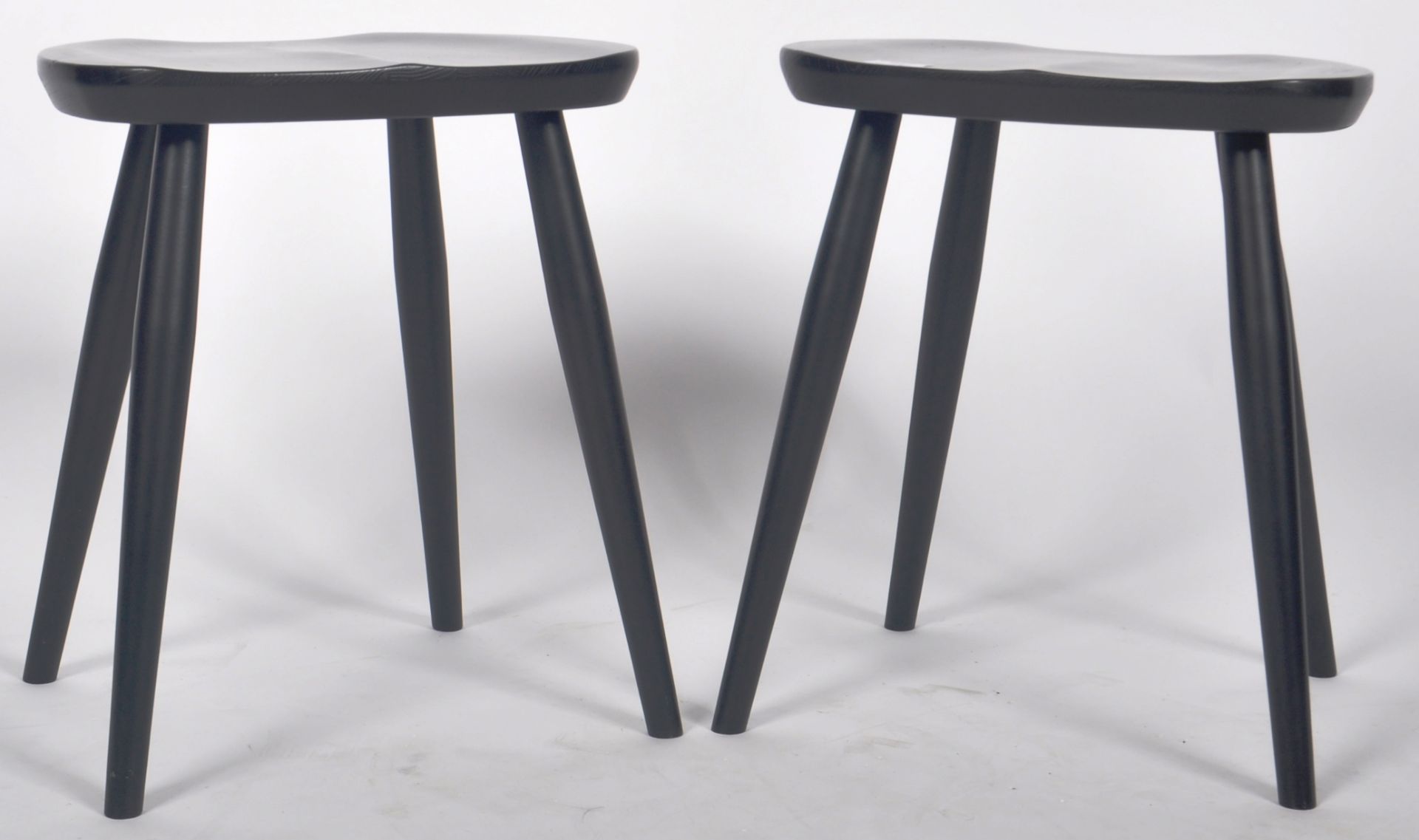 ERCOL - MODEL 425 - PAIR OF EBONISED SADDLE STOOLS - Image 2 of 6