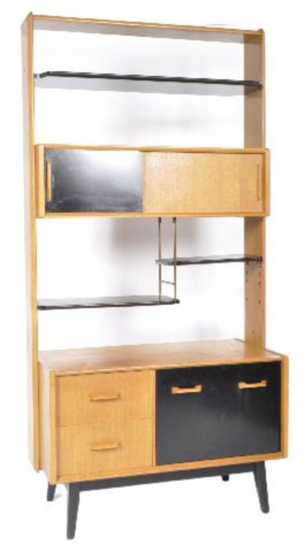 G-PLAN - BRANDON RANGE - RETRO OAK AND EBONISED ROOM DIVIDER