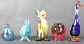 COLLECTION OF RETRO VINTAGE GLASS ANIMALS