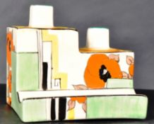 CLARICE CLIFF BIZARRE - ART DECO HAND PAINTED INKWELL