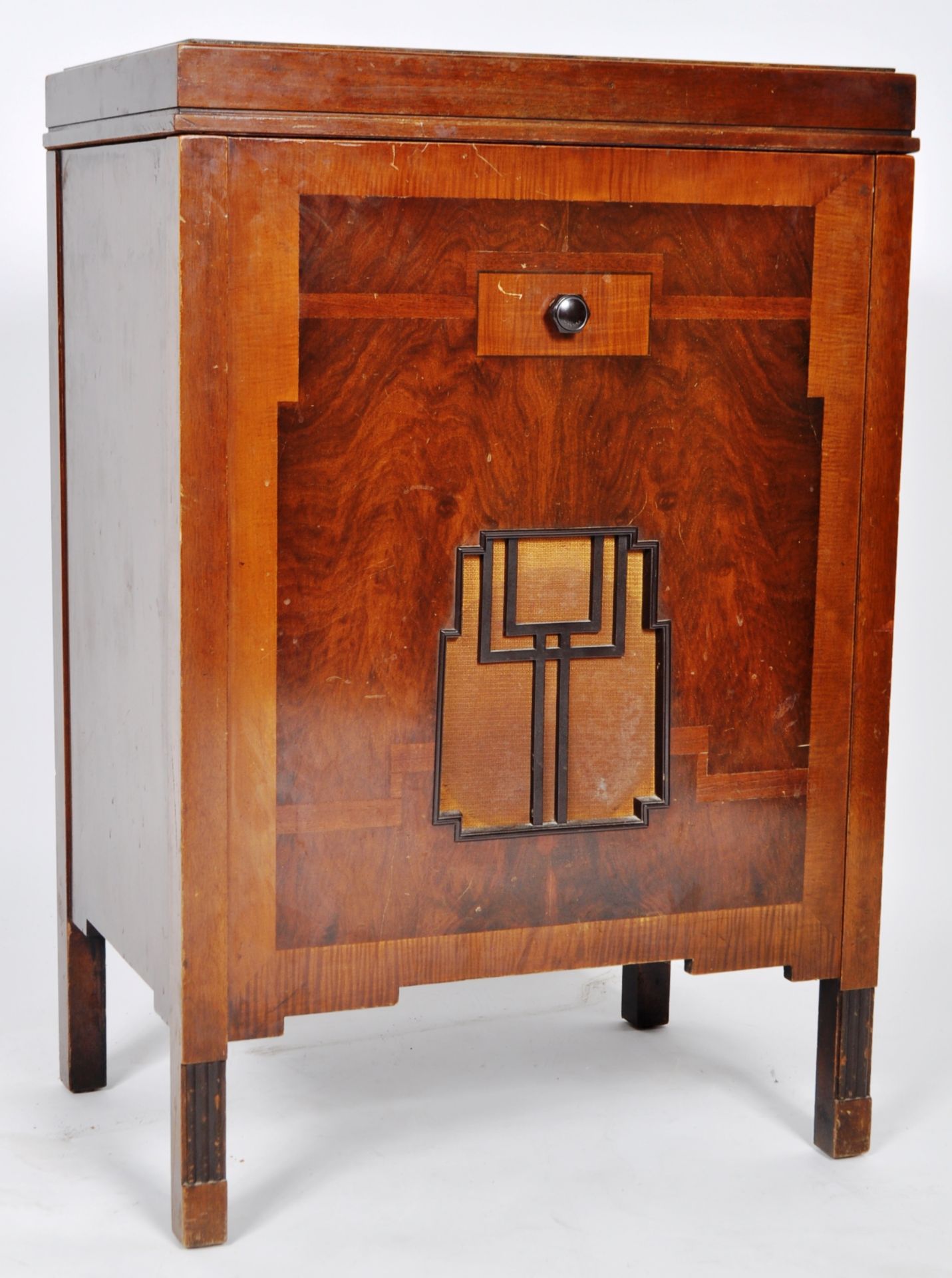 GUGLIELMO MARCONI - ITALIAN ART DECO WALNUT MUSIC PLAYER