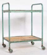 MID CENTURY INDUSTRIAL TWO TIER METAL TROLLEY