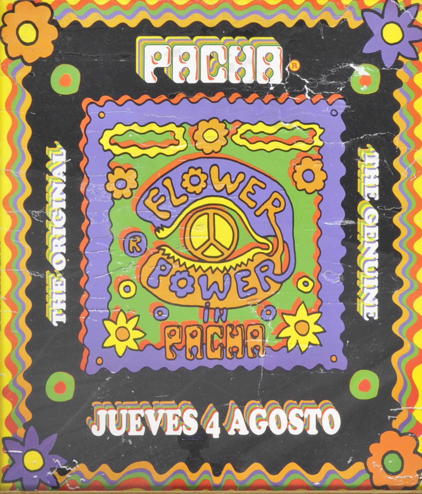 VINTAGE 1990's IBIZA PACHA NIGHTCLUB POSTER