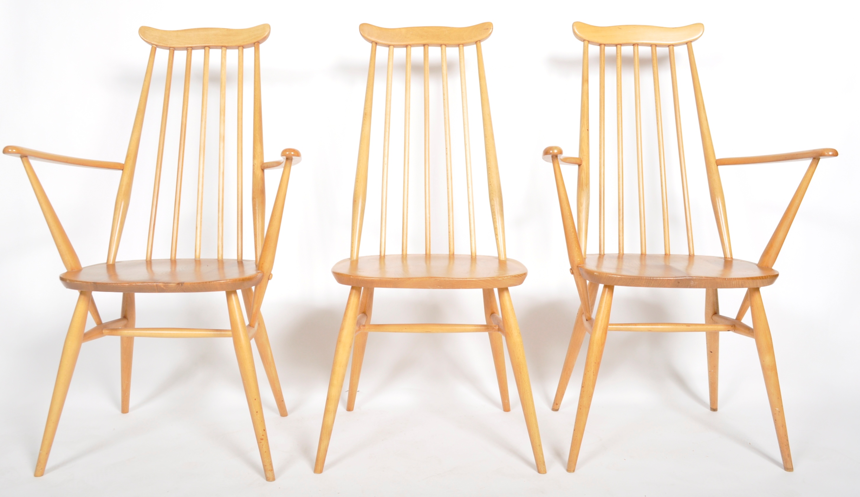 ERCOL - GOLDSMITH WINDSOR SET OF SIX HIGH BACK DINING CHAIRS - Image 4 of 8