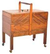 MID 20TH CENTURY OAK CANTILEVER SEWING / WORK BOX