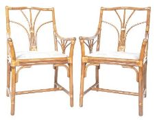 PAIR OF RETRO VINTAGE BAMBOO CONSERVATORY CHAIRS