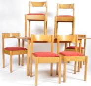 DINETTE - MID CENTURY DINING TABLE AND SET OF SIX CHAIRS
