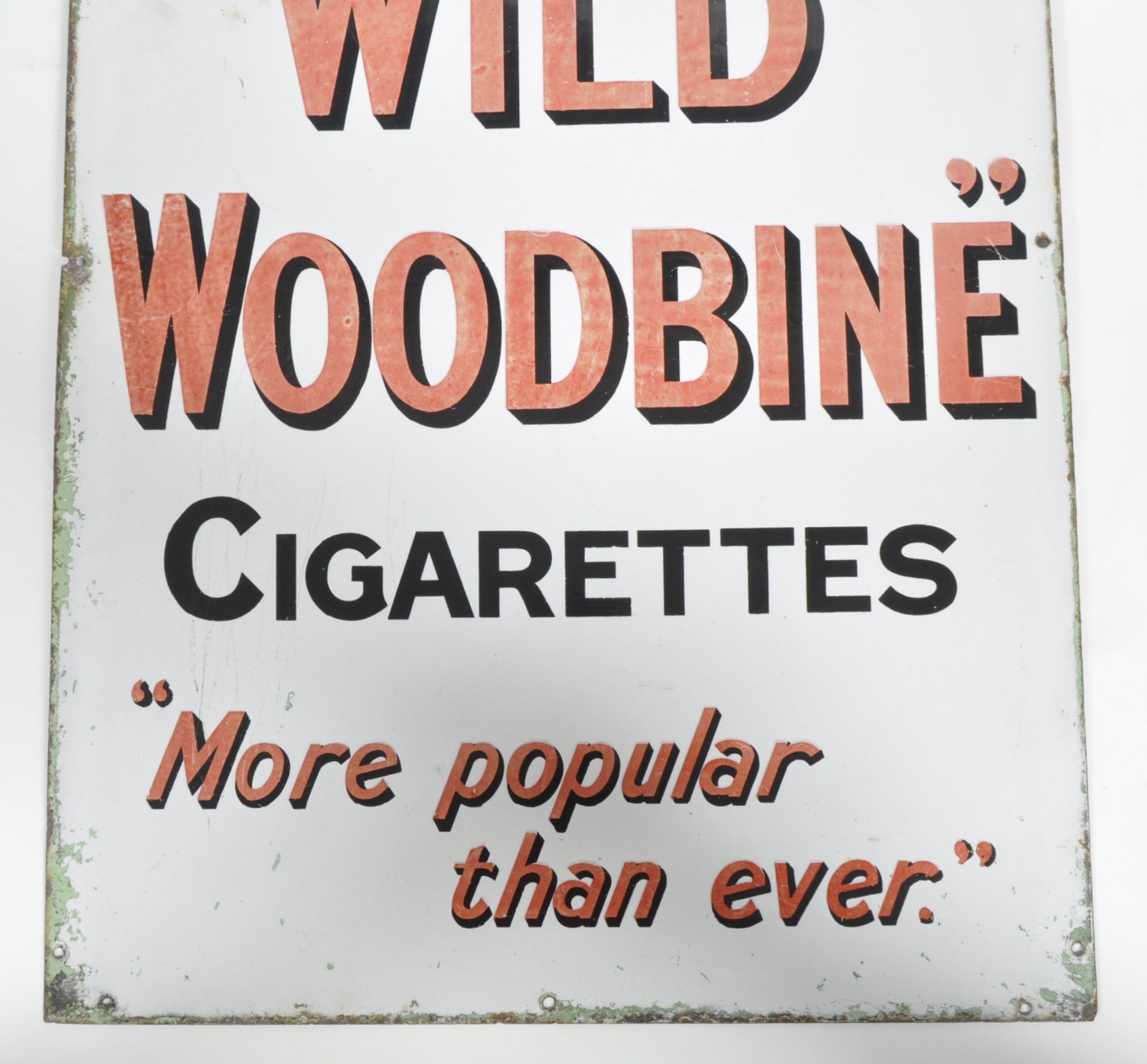 WOODS WILD WOODBINE- ORIGINAL ENAMEL SIGN - Bild 3 aus 4