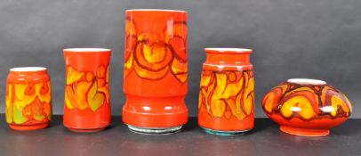 POOLE POTTERY DELPHIS RANGE RED COLLECTION