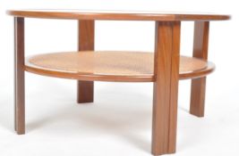 RA BIRD - G PLAN - CANE & GLASS TEAK COFFEE TABLE