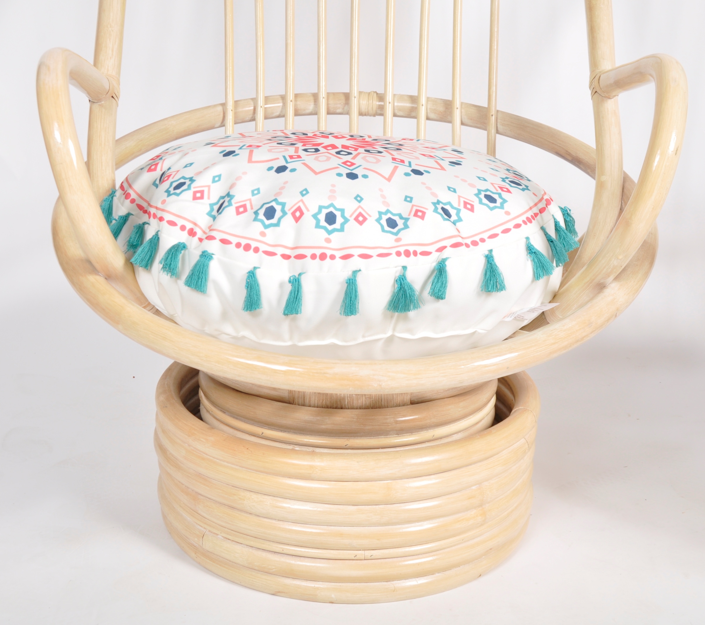 CERDA - PAIR OF ITALIAN CANE & BAMBOO EGG CHAIRS - Image 5 of 8