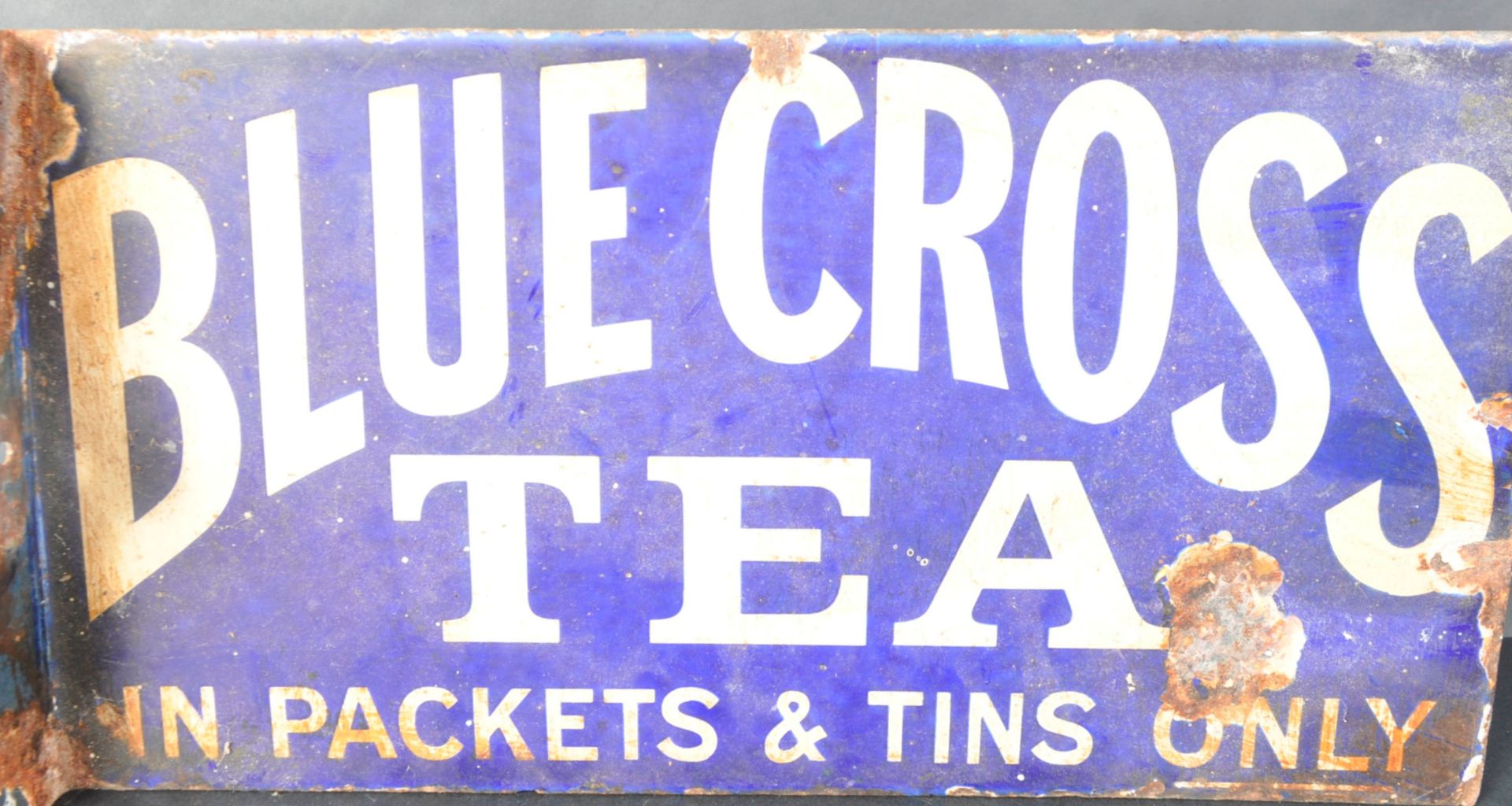 BLUE CROSS TEA - DOUBLE SIDED ENAMEL ADVERTISING SIGN - Image 2 of 5