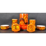 POOLE POTTERY DELPHIS RANGE ORANGE COLLECTION