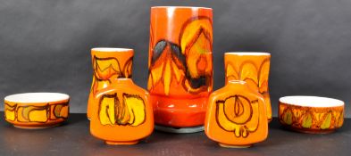 POOLE POTTERY DELPHIS RANGE ORANGE COLLECTION