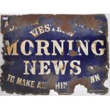 THE WESTERN MORNING NEWS - VINTAGE ENAMEL SIGN