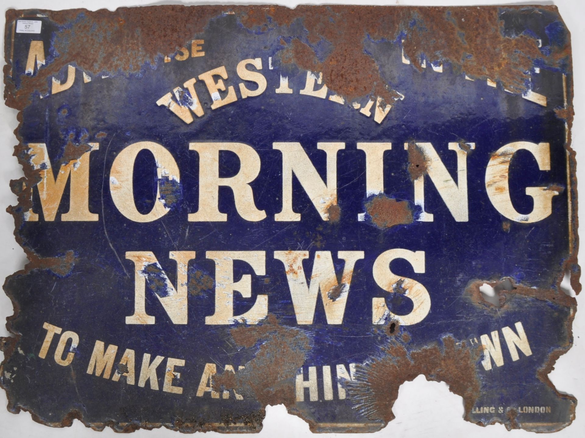 THE WESTERN MORNING NEWS - VINTAGE ENAMEL SIGN