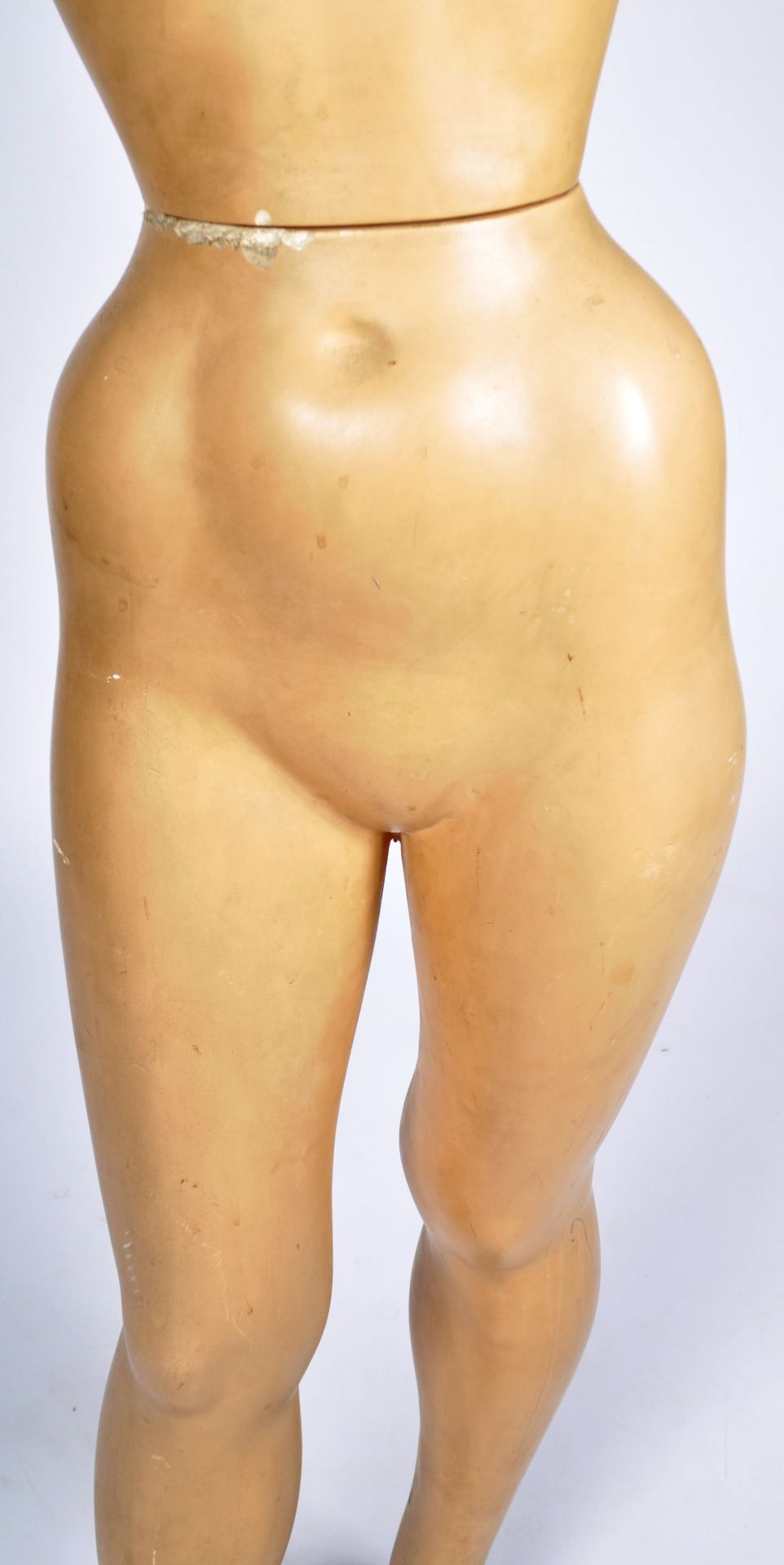 VINTAGE ART DECO PLASTER FULL BODY FEMALE SHOP MANNEQUIN - Bild 3 aus 7