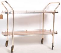 MID CENTURY CHROME TWO TIER COCKTAIL DRINKS TROLLEY