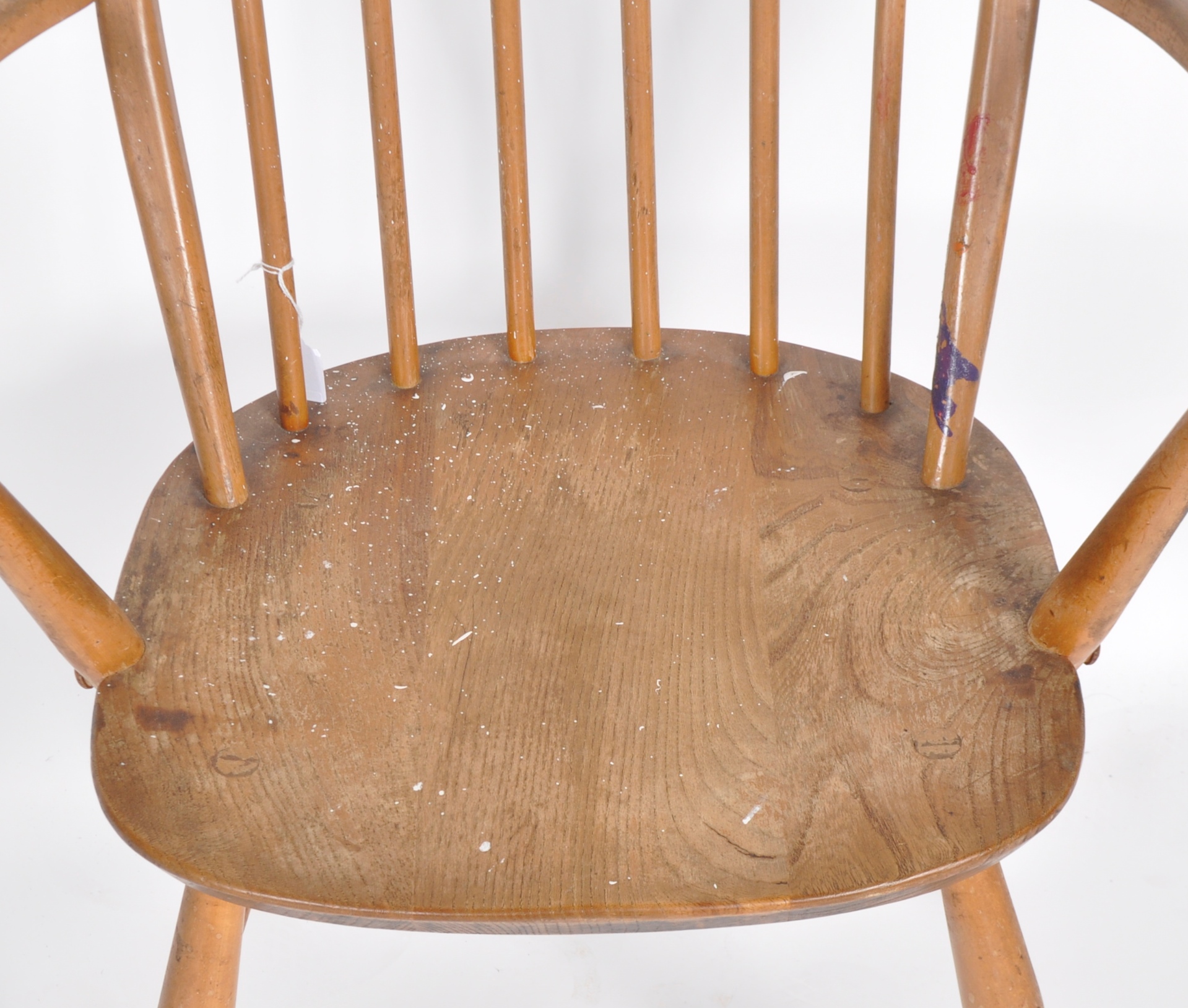 ERCOL - WINDSOR MODEL - 60s BEACH AND ELM CARVER ARMCHAIR - Image 4 of 6