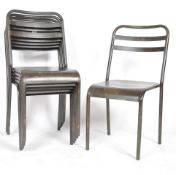 MATCHING SET OF SIX CONTEMPORARY STACKING DINING CHAIRS