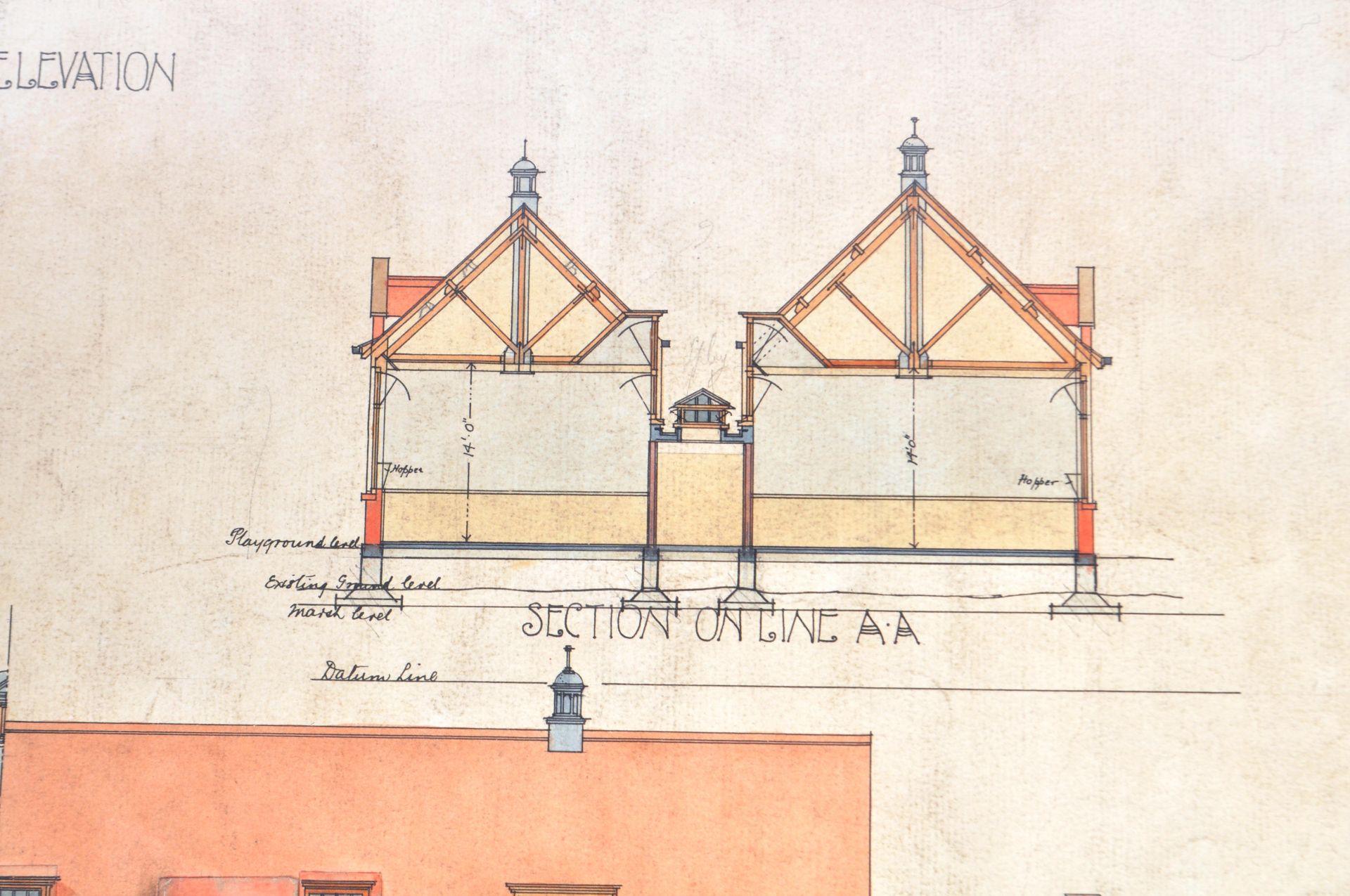 TWO EDWARDIAN ROSETTA ROAD SCHOOL BUILDING PLANS - Bild 6 aus 15