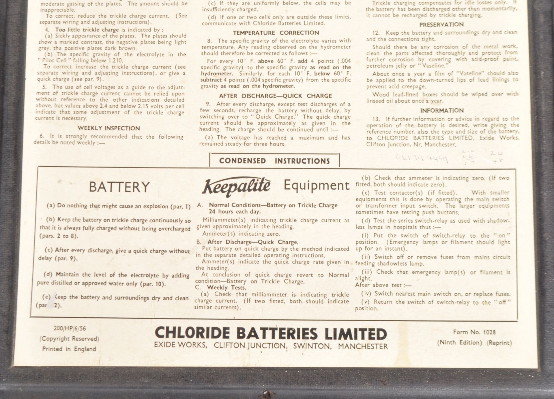 CHLORIDE BATTERIES - MID 20TH CENTURY CARDBOARD SIGN - Image 5 of 6