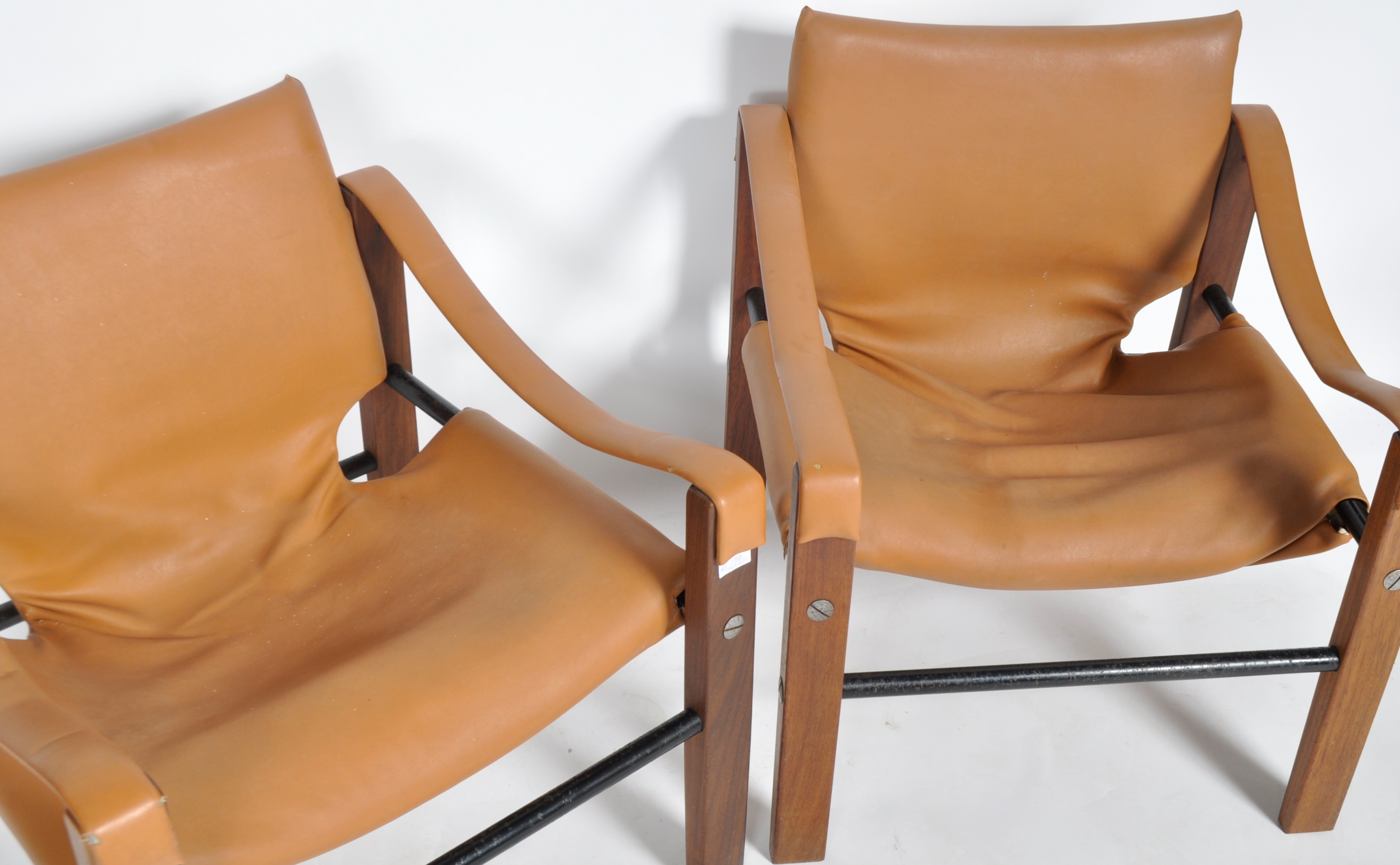 MAURICE BURKE FOR ARKANA - MATCHING PAIR OF SAFARI ARMCHAIRS - Image 3 of 7