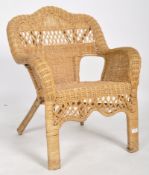 20TH CENTURY BAMBOO AND RATTAN ARMCHAIR