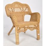 20TH CENTURY BAMBOO AND RATTAN ARMCHAIR