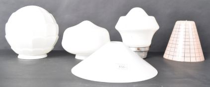 COLLECTION OF FIVE GLASS LAMP SHADES