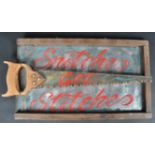 SNITCHES GET STITCHES - VINTAGE METAL AND WOOD SIGN