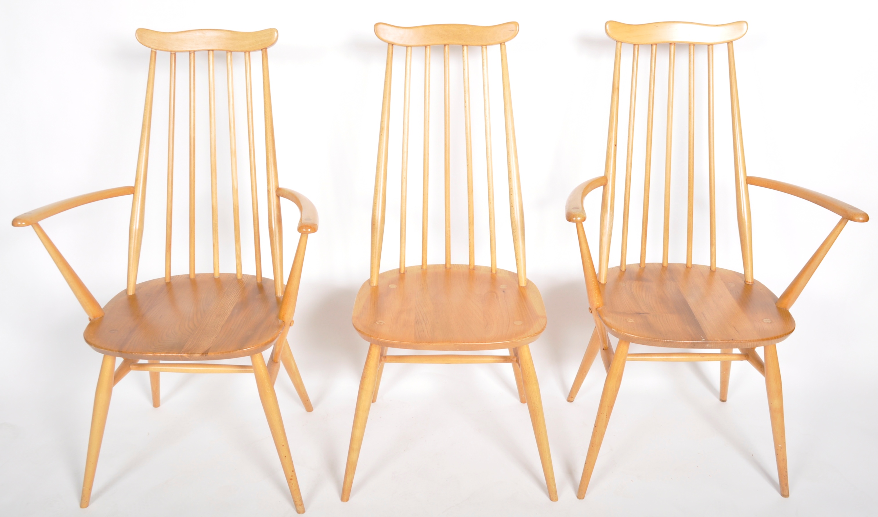 ERCOL - GOLDSMITH WINDSOR SET OF SIX HIGH BACK DINING CHAIRS - Image 5 of 8