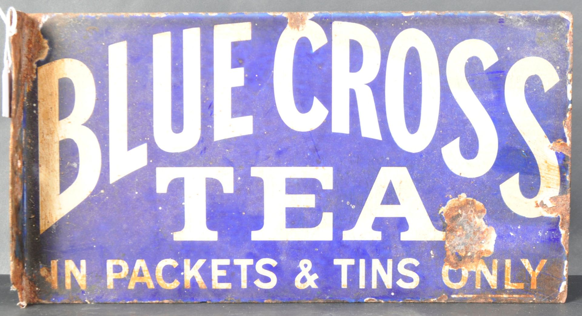 BLUE CROSS TEA - DOUBLE SIDED ENAMEL ADVERTISING SIGN