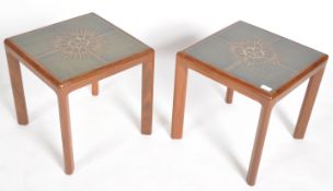 G-PLAN - MATCHING PAIR OF TEAK AND TILE TOP TABLES